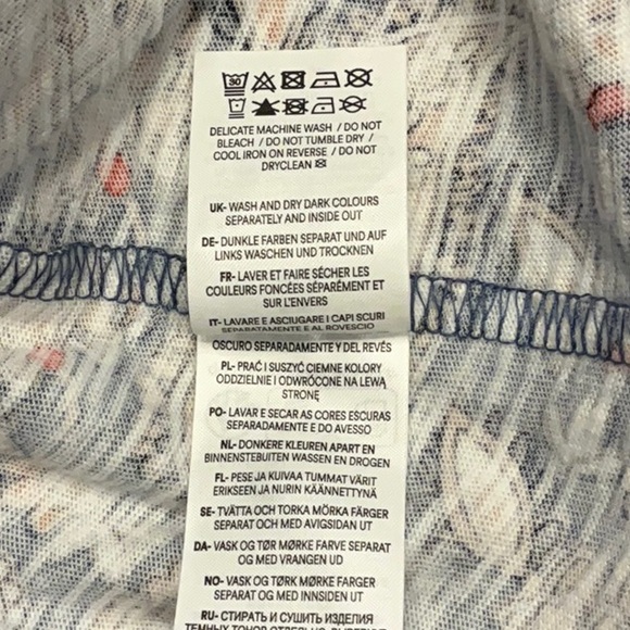 BODEN V-Neck Puff Sleeves Blue Paisley Cotton-Jersey Mini Dress, Size 16/18L NWT - Picture 15 of 16